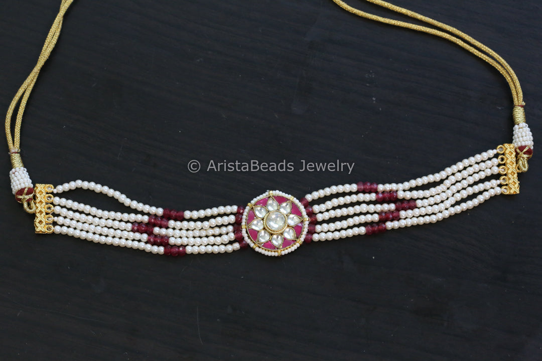 Pachi Kundan Pearl Choker