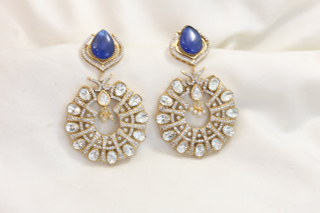 Mangatrai Look Mehndi Polish Chandbaali - Blue Doublet