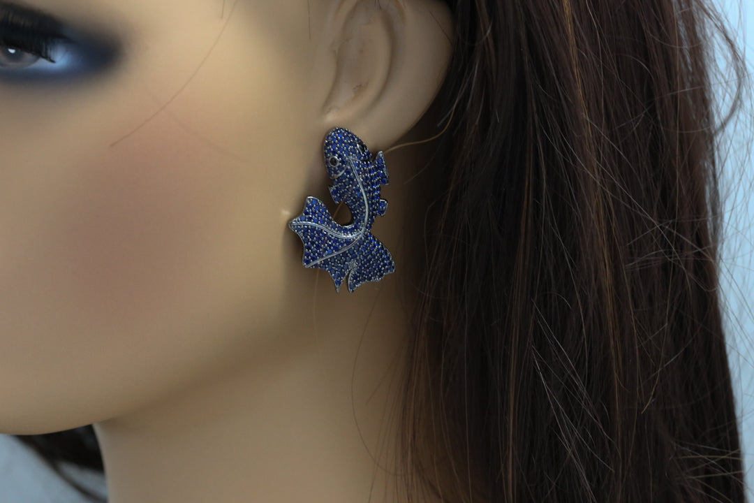 Premium Pave Setting CZ Earrings - Blue