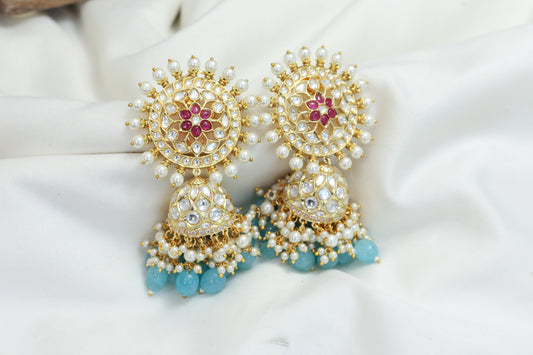 Extra Large Stud Kundan Jhumka