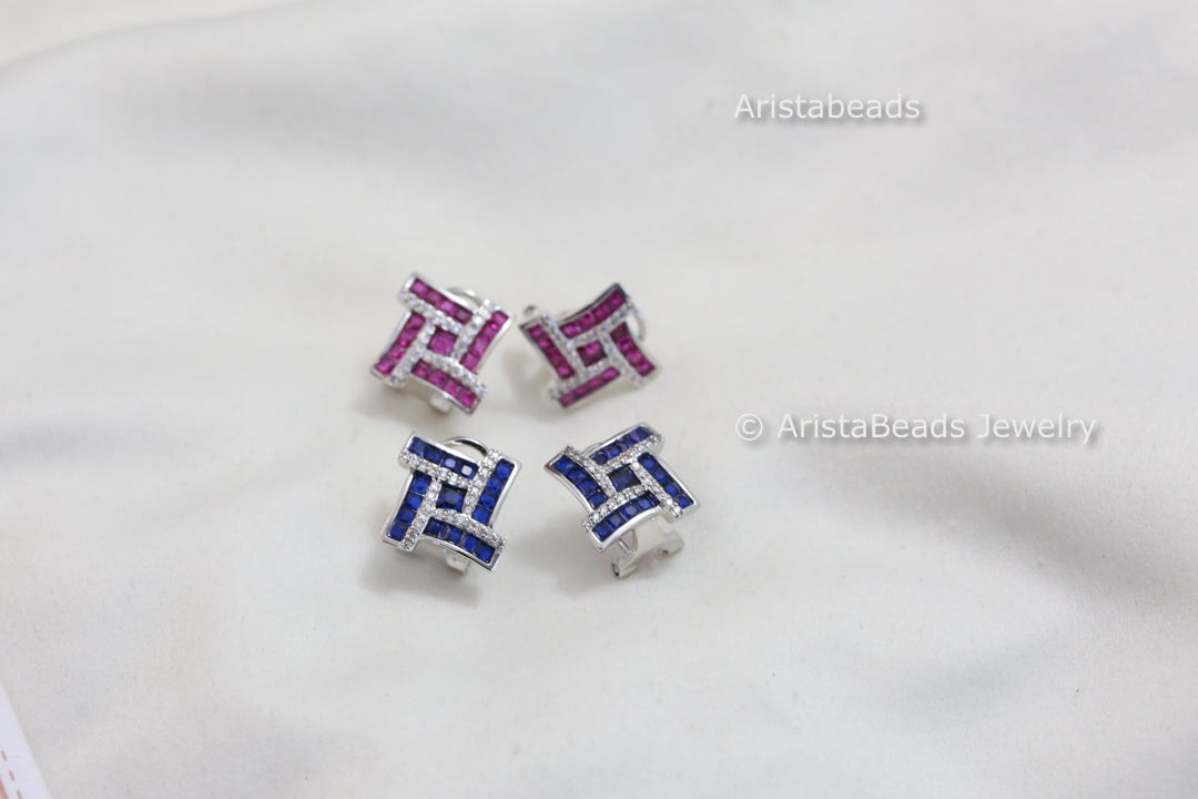 Dainty Cute Invisible CZ Studs- Style 7