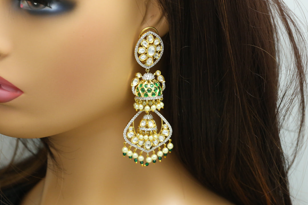 Kundan Polki Chandbaali Jhumka