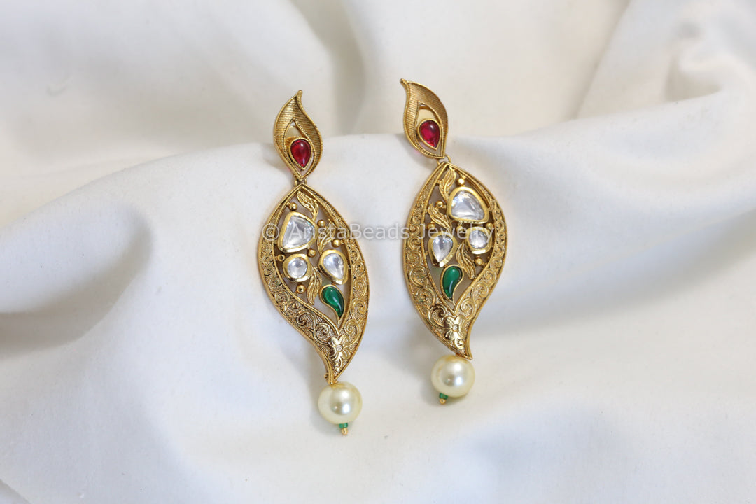 Paisley Kundan Earrings
