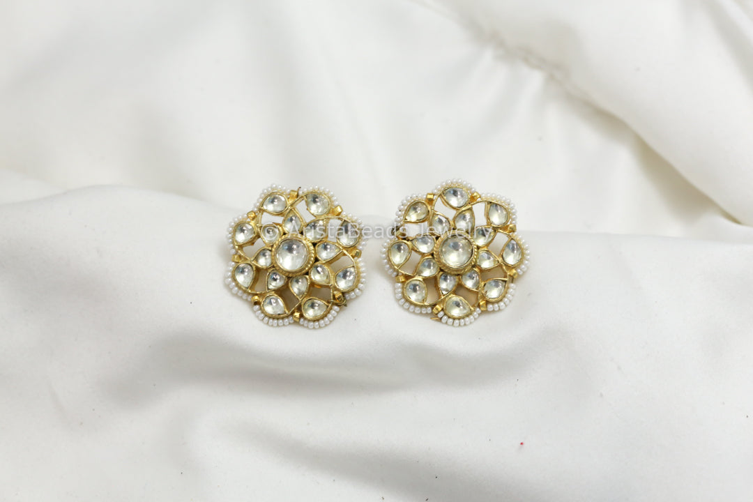 Clear Pachi Kundan Studs