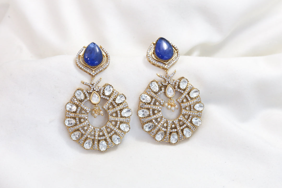 Mangatrai Look Mehndi Polish Chandbaali - Blue Doublet