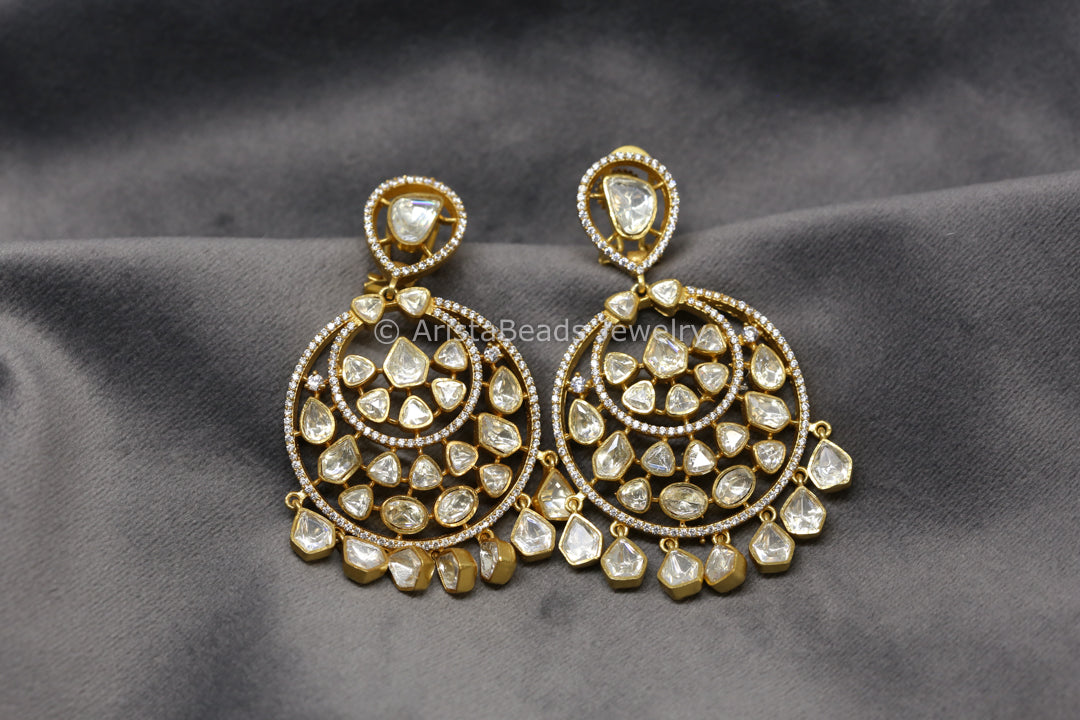 Real Moissanite Nano CZ Chandbaali