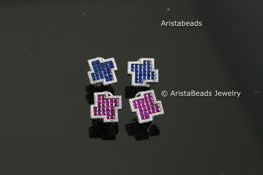 Dainty Cute Invisible CZ Studs - Style 2