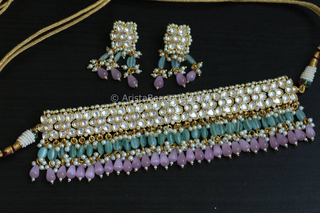 Kundan Polki Necklace Set