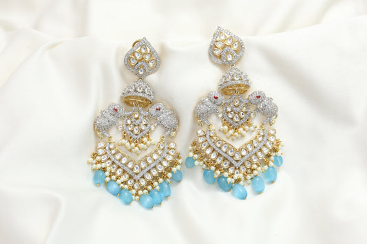 Large Kundan Polki Chandbaali