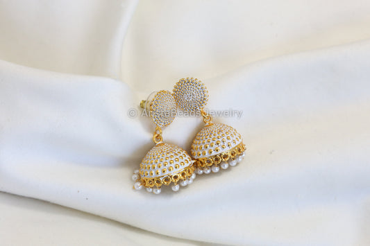 Ivory Enamel Jhumka