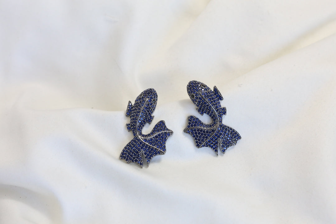 Premium Pave Setting CZ Earrings - Blue
