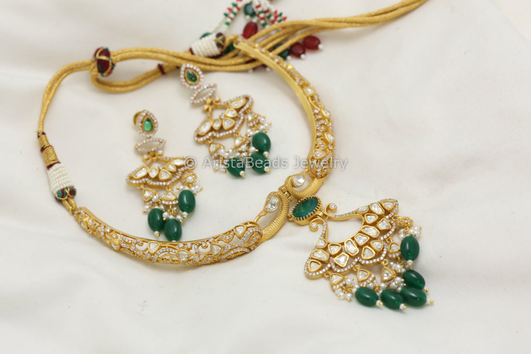 Real Moissanite & Nano CZ Hasli Set - Green