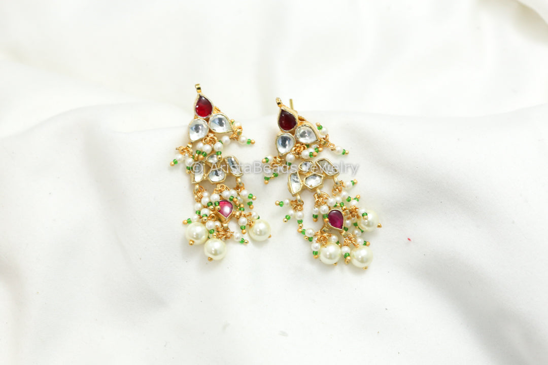 Dainty Pachi Kundan Earrings - Style 2