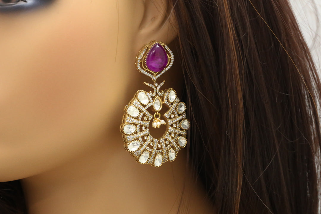 Mangatrai Look Mehndi Polish Chandbaali - Purple Doublet