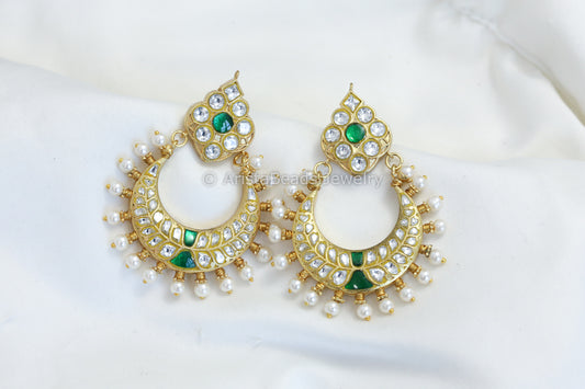 Clear Green Jadau Kundan Chandali