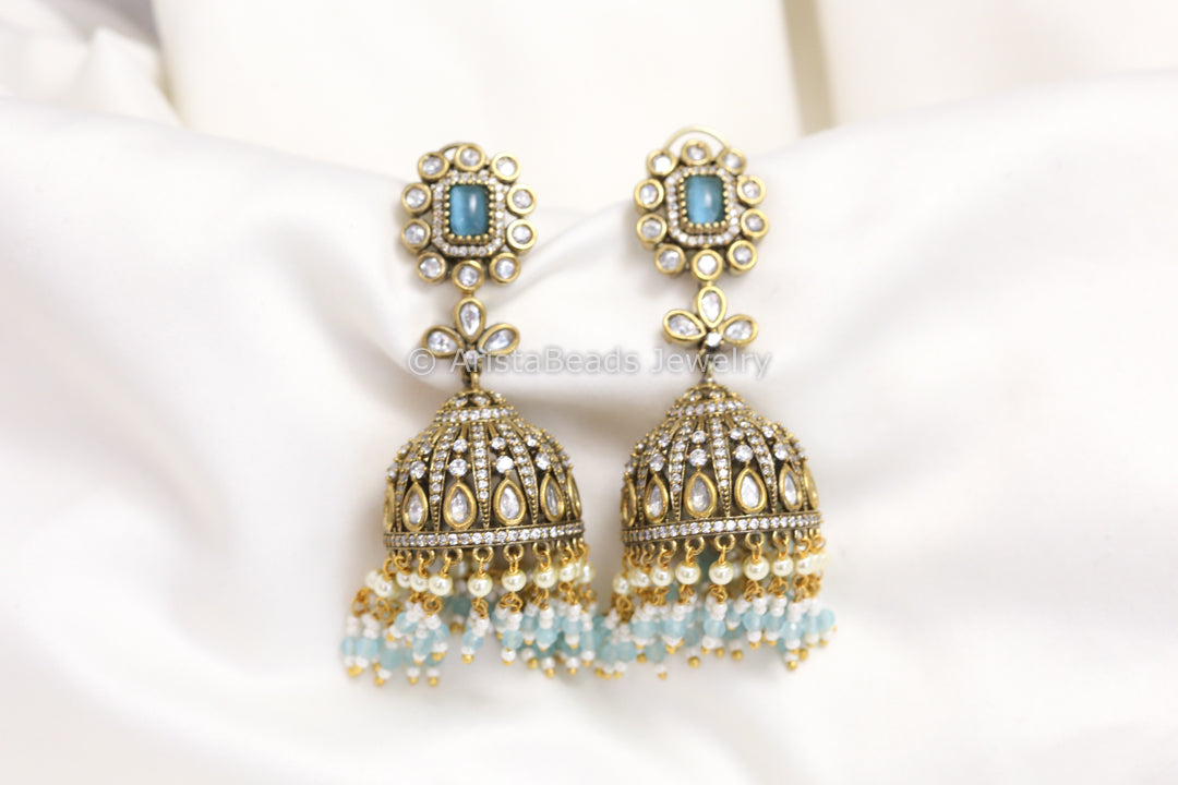 Mehndi Polish Polki Jhumka - Blue