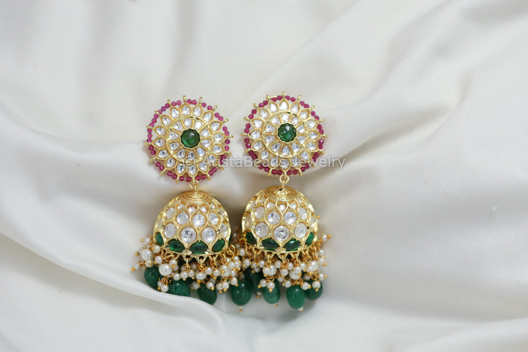 Kundan Polki Jhumka - Ruby Piroyi