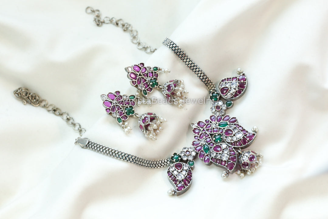 Mohini Kemp Stones Necklace Set - Multi