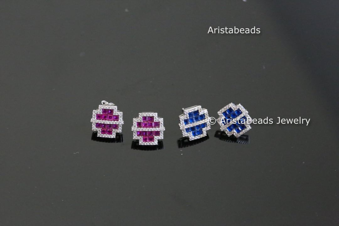Dainty Cute Invisible CZ Studs - Style 3