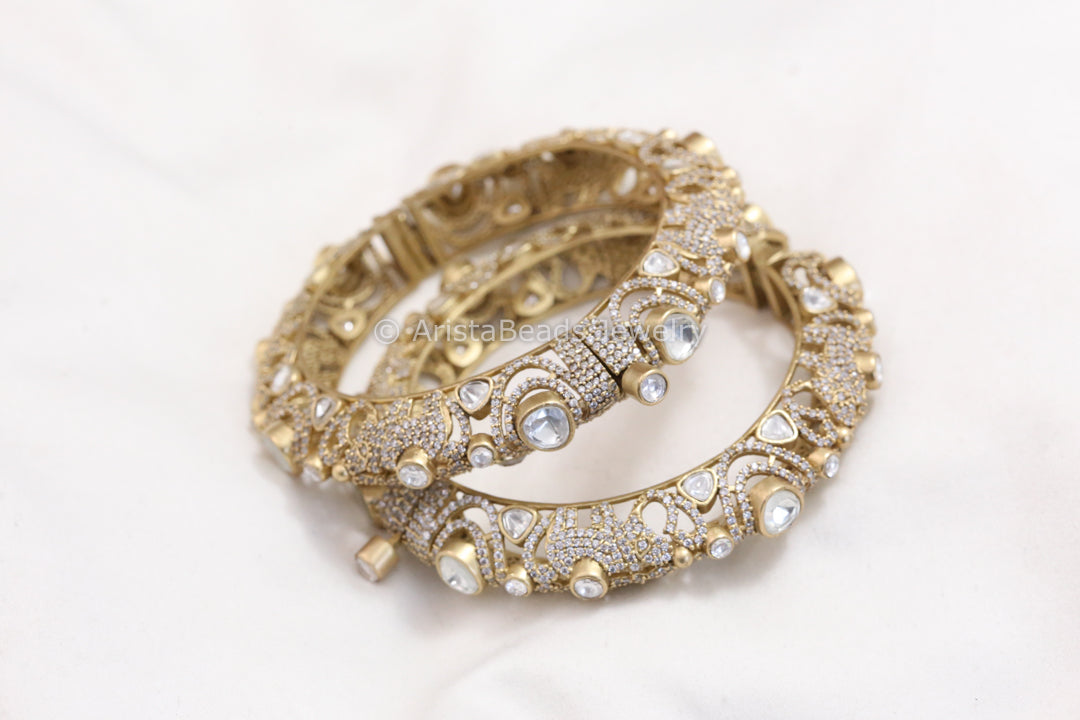 Mehndi Polish Kundan Polki CZ Bangle