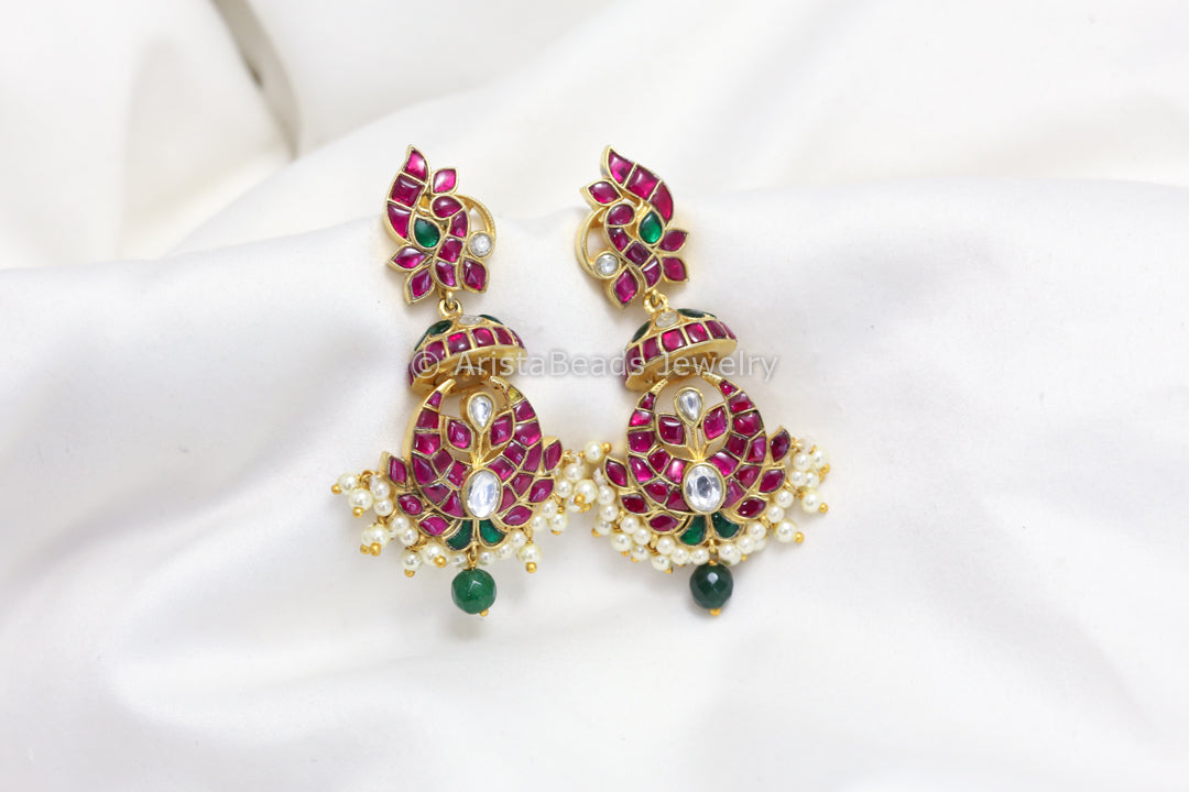 Multi Kundan Jadau Chandbaali