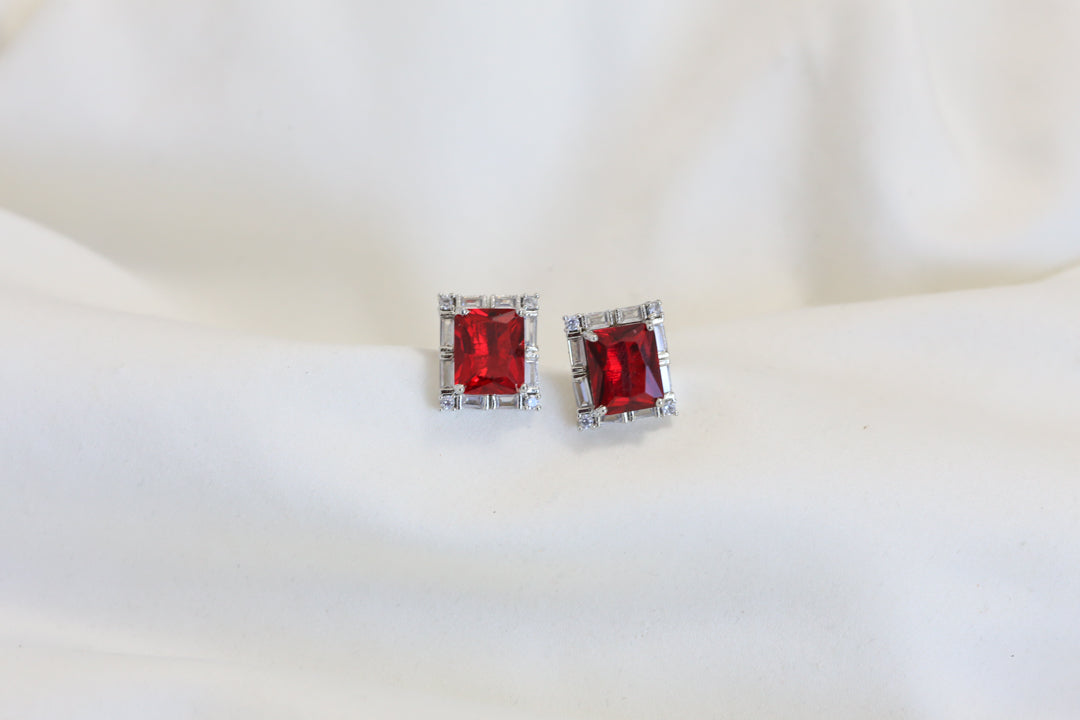 Red CZ Studs