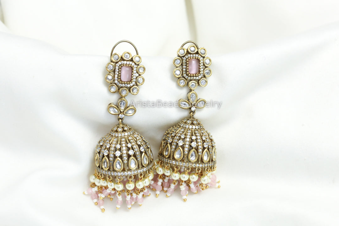 Mehndi Polish Polki Jhumka -Pink