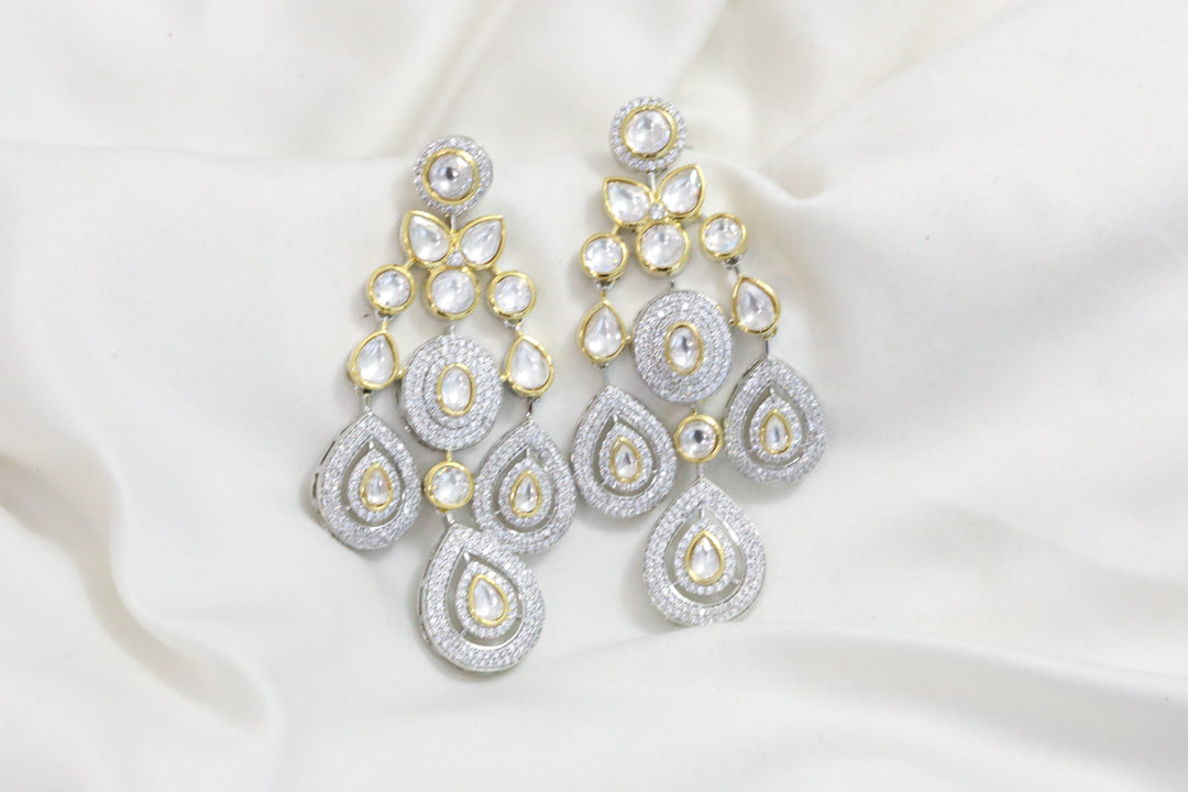 Micro CZ Kundan Polki Earrings