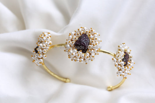 Semiprecious Stone Bracelet ( Adjustable) - Garnet