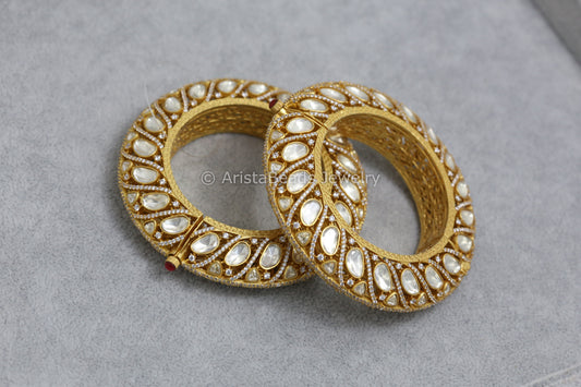 Real Moissanite & Nano CZ Pacheli Bangle (2.2 Openable Single/ Pair)