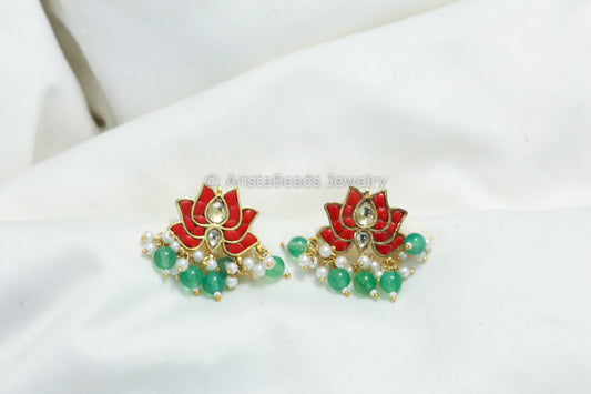 Jadau Coral Studs