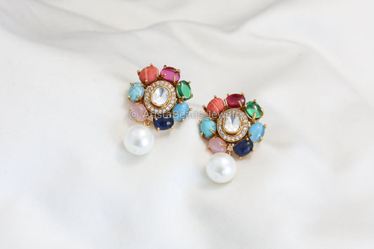 Navratan Polki Earrings