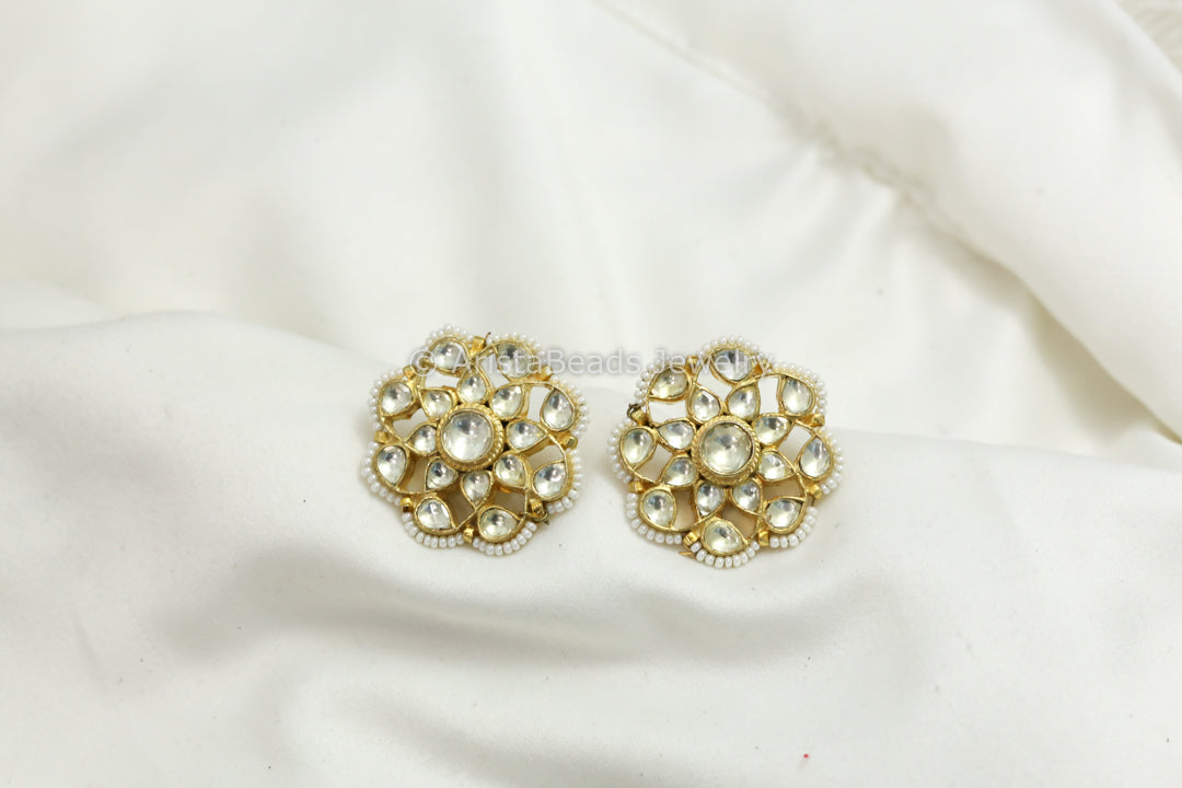 Clear Pachi Kundan Studs