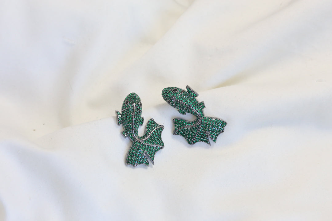 Premium Pave Setting CZ Earrings - Green