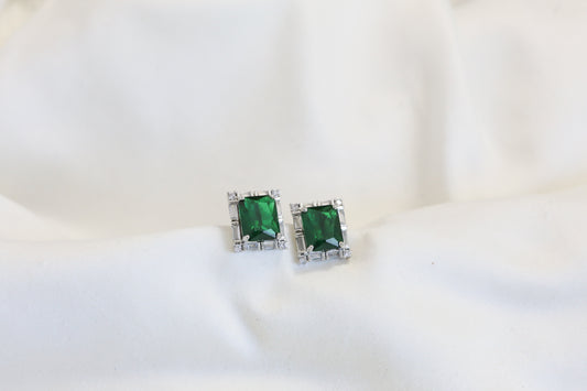 Green CZ Studs