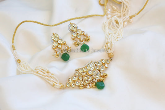 Clear Kundan Choker Set