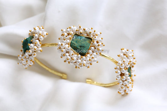 Semiprecious Stone Bracelet ( Adjustable) - Copper Turquoise