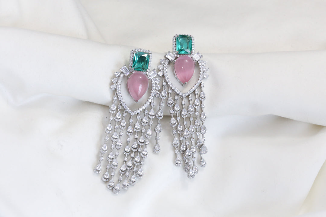 Premium Pink Doublet CZ Earrings