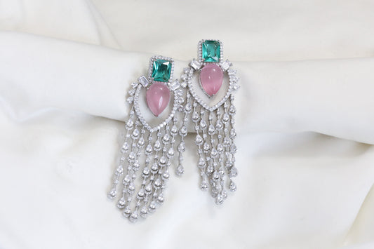 Premium Pink Doublet CZ Earrings