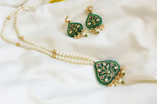 Green Inlay Necklace Set