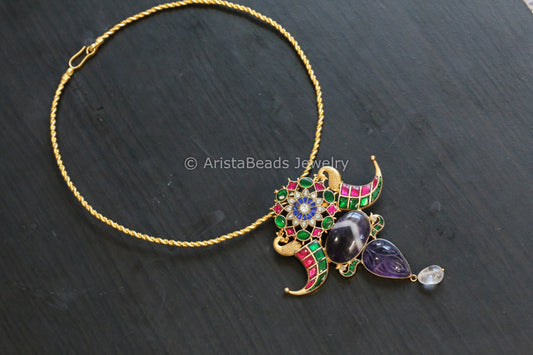 Amethyst Jadau Fusion Hasli Necklace