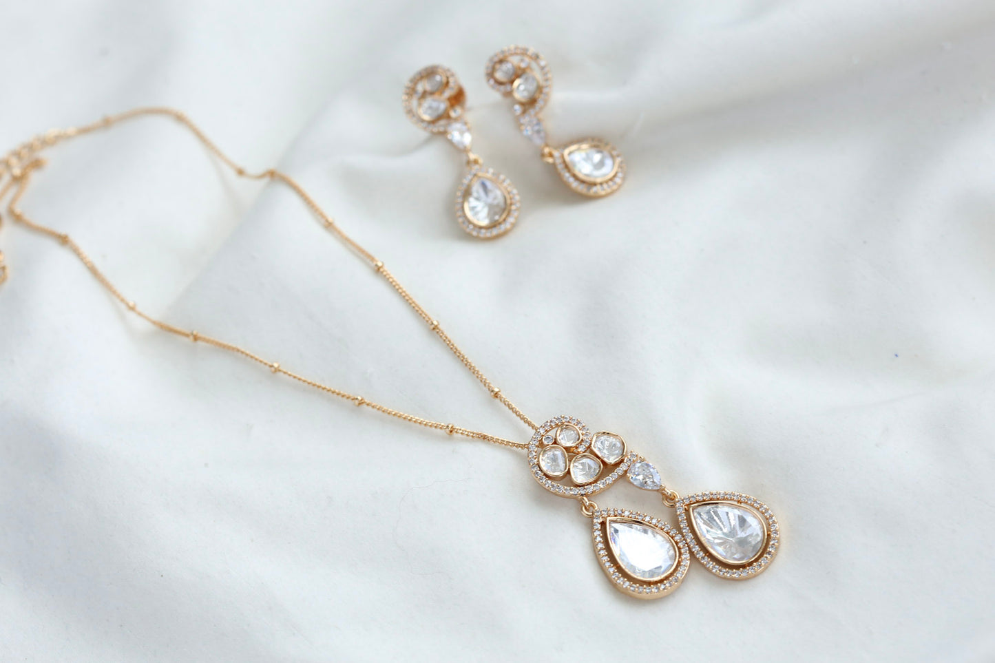 Preeti Uncut Polki & CZ Set - Clear(103-76)