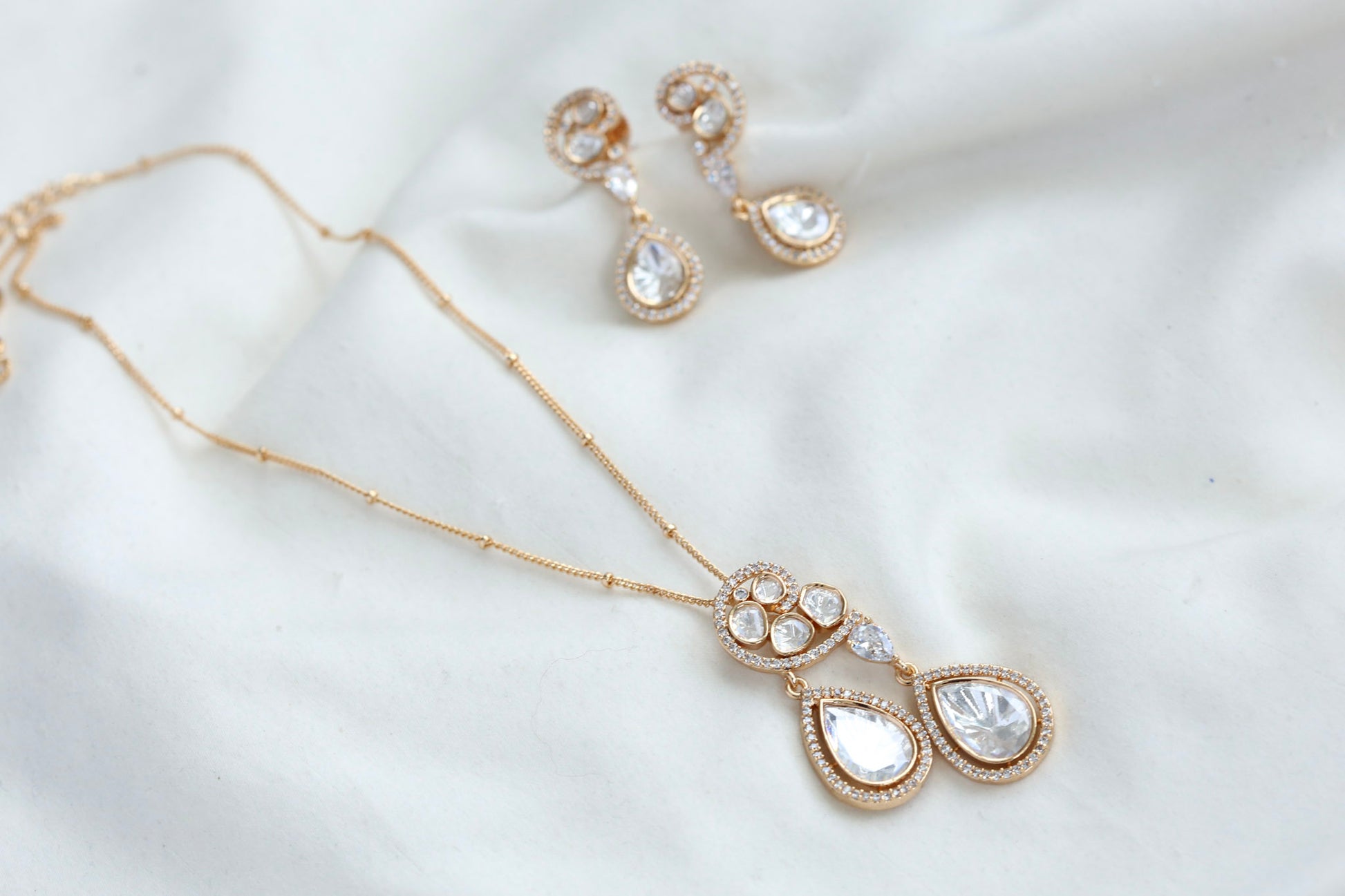 Preeti Uncut Polki & CZ Set - Clear(103-76)