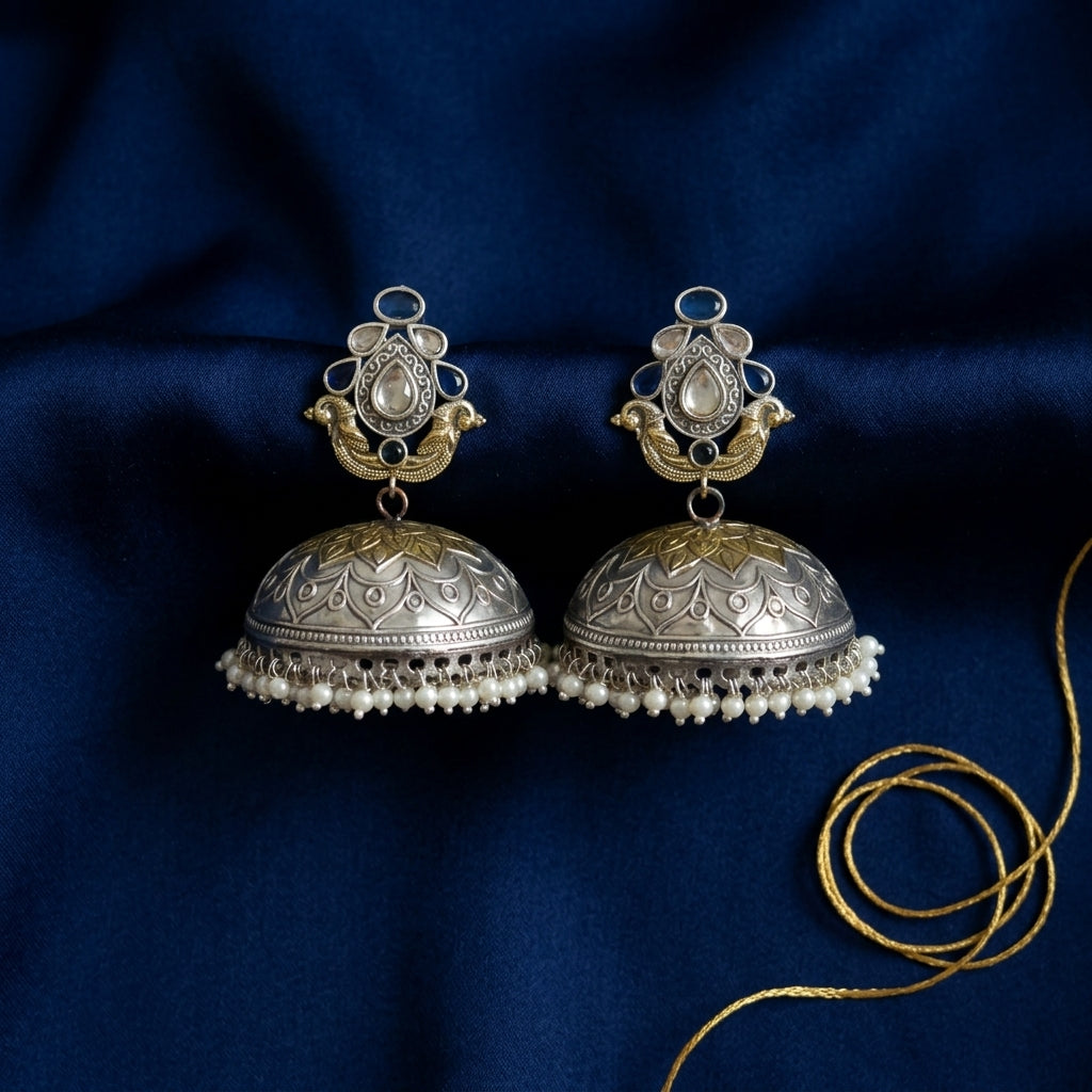Dual Tone Jhumka - Blue