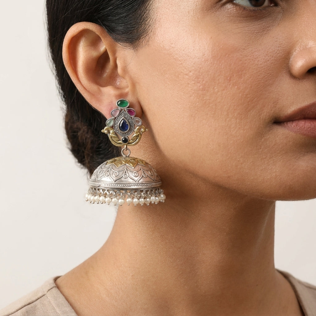 Dual Tone Jhumka - Multi