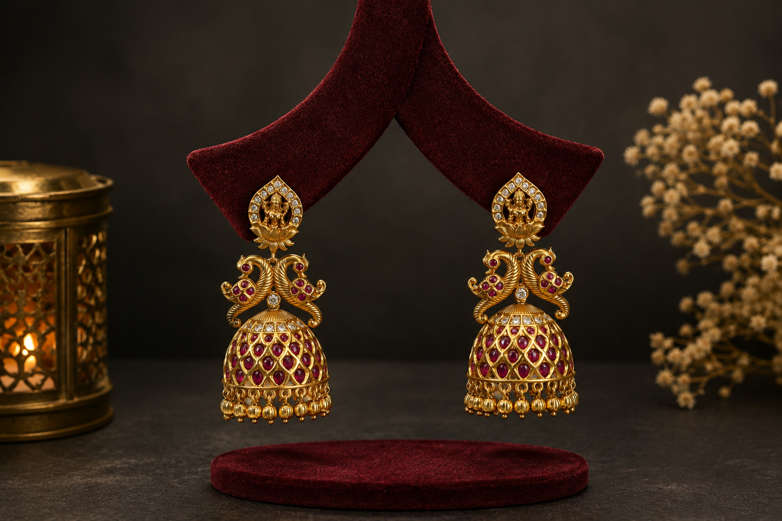 Maurya Kemp Stones Jhumka