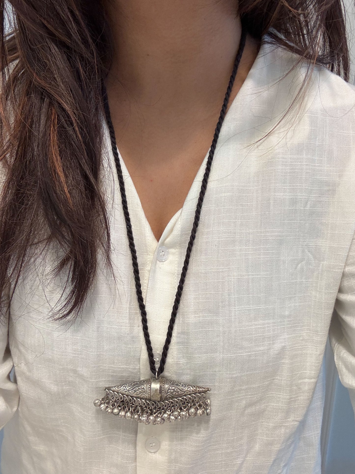 Black Thread Tabeez Pendant Necklace