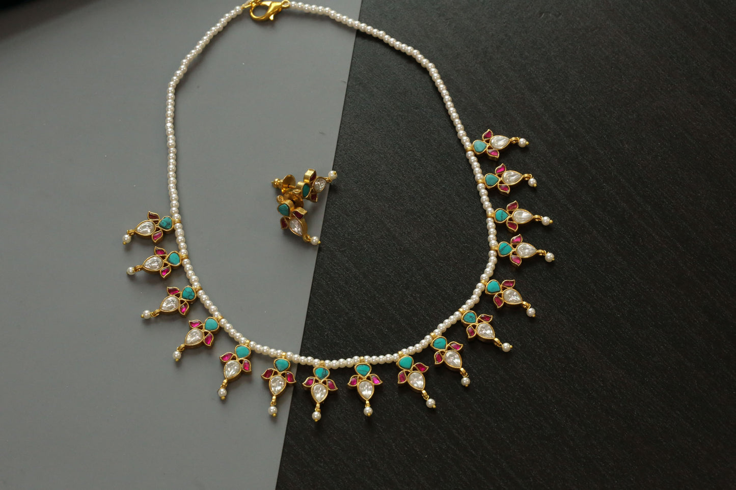 Devi Turquoise Kundan Necklace Set