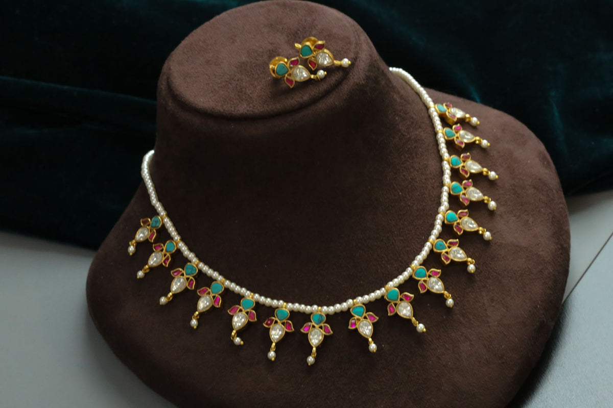 Devi Turquoise Kundan Necklace Set