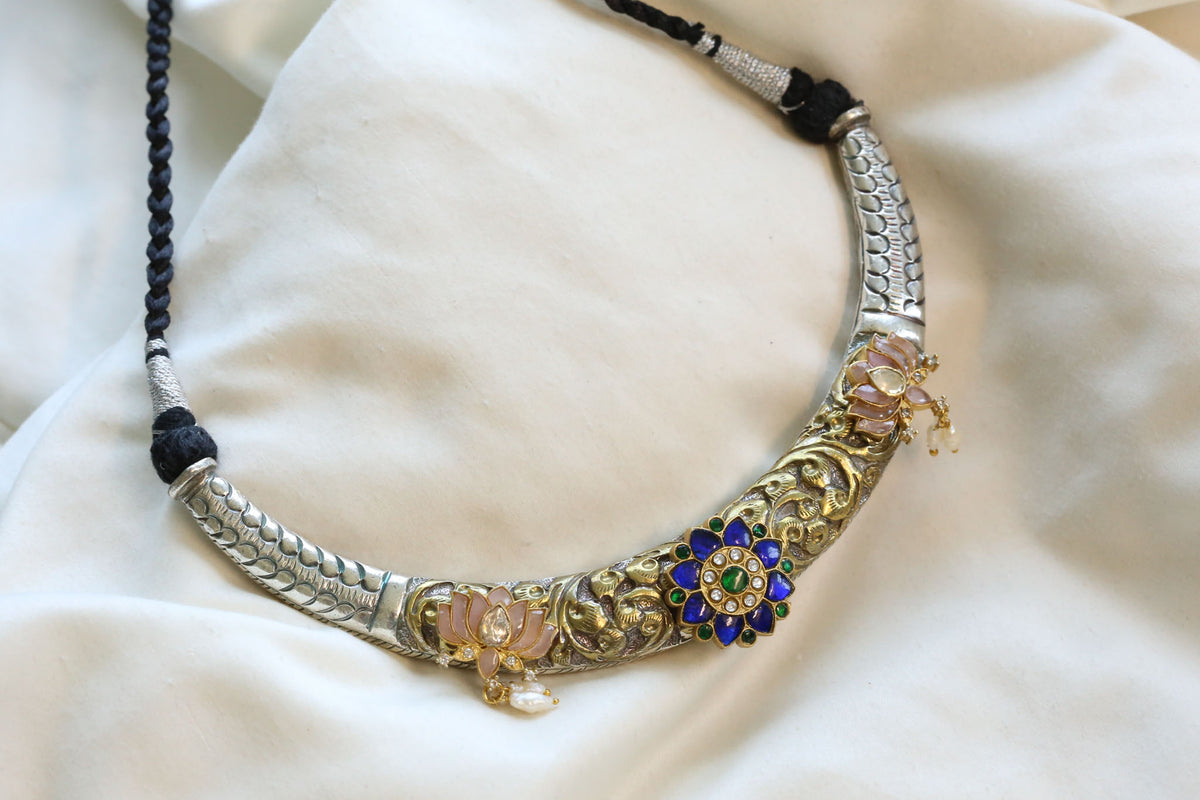 Fusion Kundan Hasli Necklace